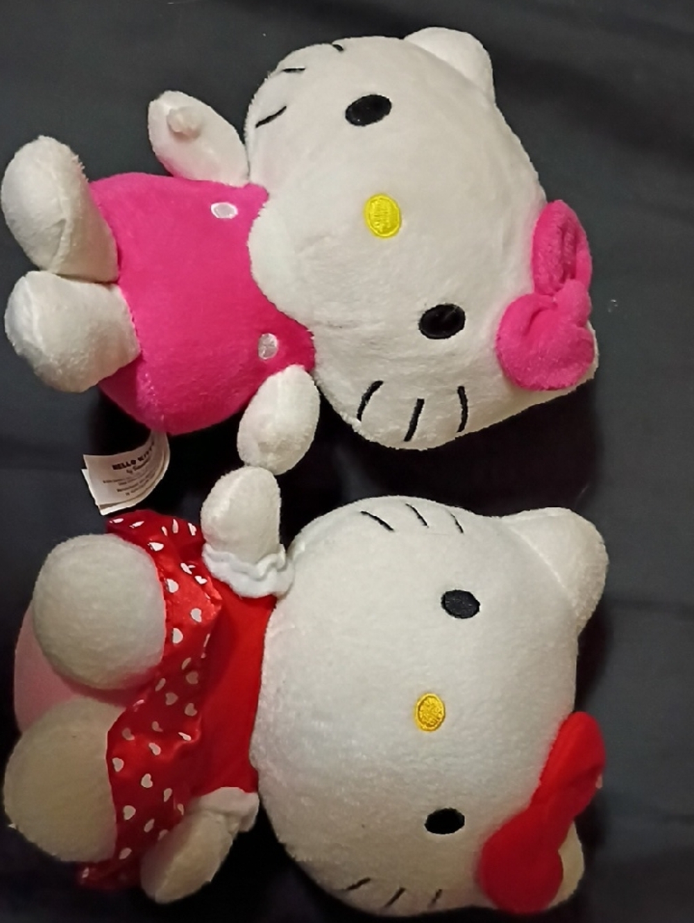 Hello Kitty Plush Pair in Pink and Red Outfits